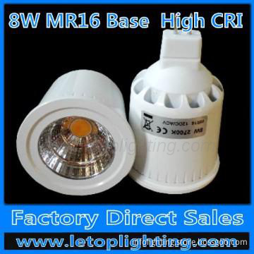 Hot selling High CRI 88Ra MR16  8W Sharp cob led spot light